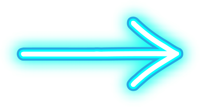 Cutout of Neon Blue Right Arrow Sign